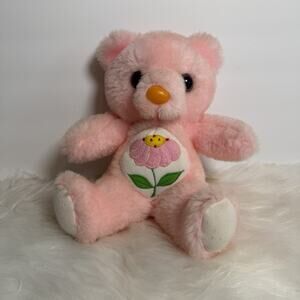 Fordlet International 1989 Pink Bear Plush Spring Stuffed Animal Orange Nose VTG